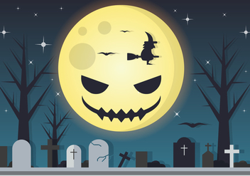 Spooky Moon Halloween Vector - vector #411047 gratis