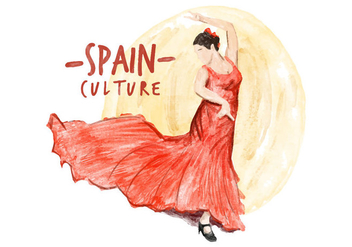 Free Spain Culture Watercolor Vector - Free vector #413247