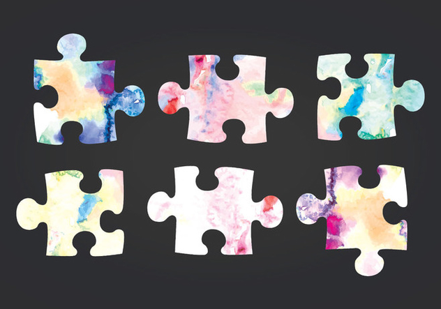 Vector Watercolor Puzzle Pieces - Free vector #413617