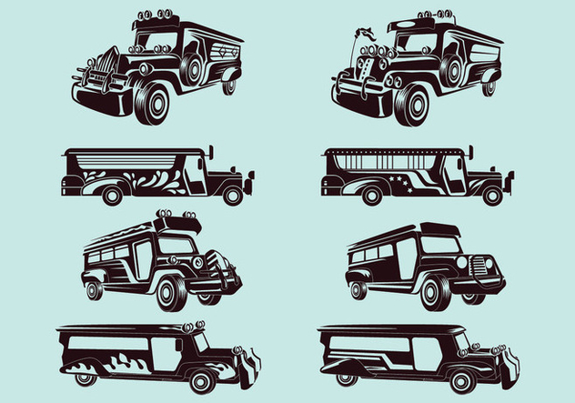 Set Vector Illustration of jeepney - Free vector #414277