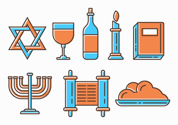 Free Shabbat Jewish Icons - vector #414657 gratis