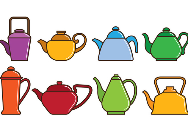 Set Of Teapot Icons - vector gratuit #414897 