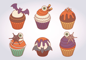 Halloween Vector Cupcakes - Free vector #414967