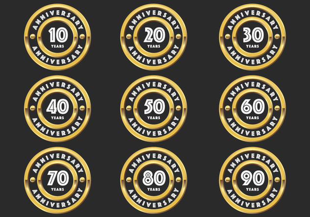 Gold anniversary badges - Free vector #417647