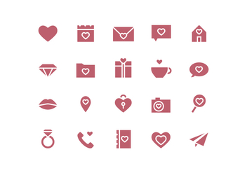 Vector Simple Valentine's Day Icons - Free vector #417897