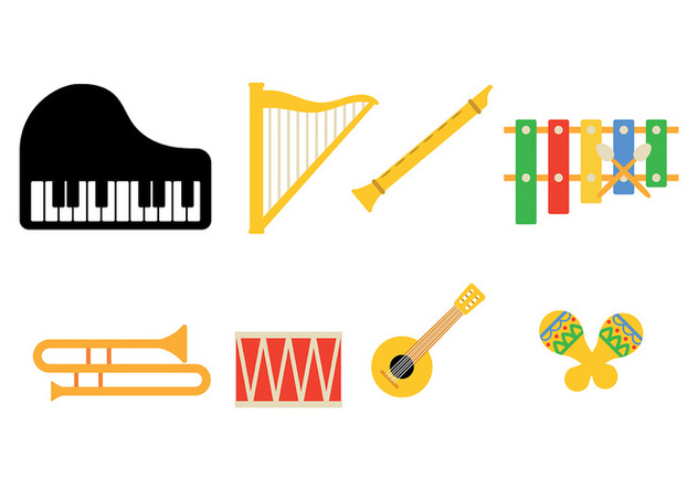Music Instrument Icon Pack Vector - Free vector #418037