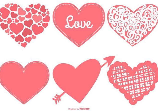 Cute Hearts Collection - vector gratuit #418607 