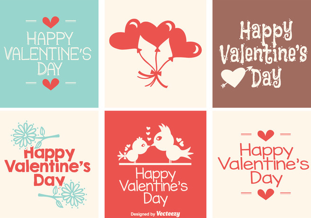 Cute Mini Valentine's Day Crad Collection - vector gratuit #420197 