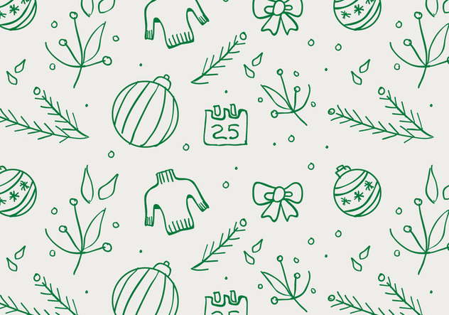Free Christmas Hand Drawn Pattern Background - vector #420487 gratis