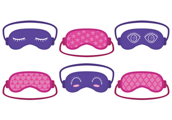 Cute Pink and Purple Sleep Mask Vector - Kostenloses vector #420957