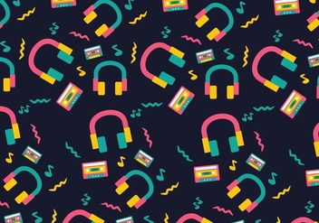 Neon Funky Head Phone Background - Free vector #421147