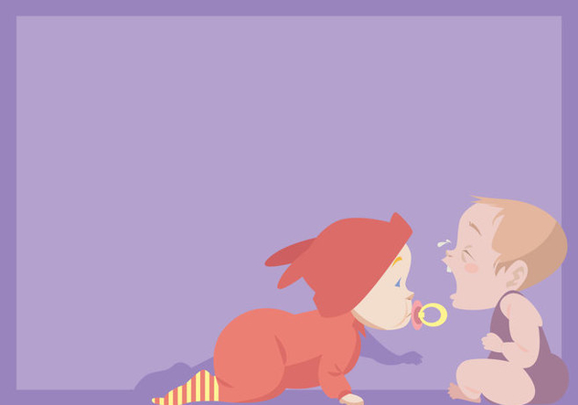 Crawling Baby and Crying Baby Vector - бесплатный vector #421687