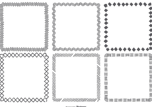 Hand Drawn Square Frames Collection - vector #422837 gratis