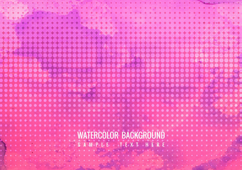 Free Vector Pink Watercolor Background With Halftone - Kostenloses vector #423047