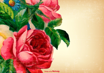Vintage Grunge Flower Background - Free vector #424617