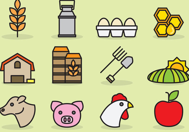 Cute Agriculture Icons - бесплатный vector #425407