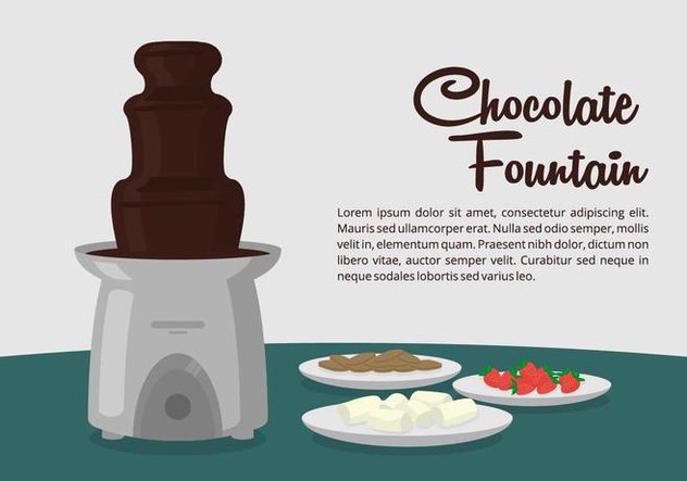 Chocolate Fountain Dessert Table - vector gratuit #425787 