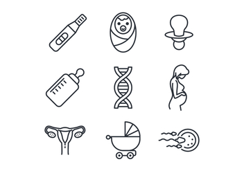Maternity and Pregnancy Icon Set - Free vector #425817