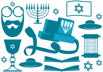 Jewish Religious Icons - Free vector #425867