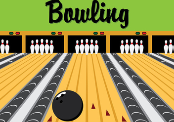 Retro Bowling Lane Vector - Free vector #425917