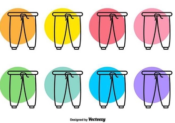 Sweat Pants Vector Line Icons - бесплатный vector #425927