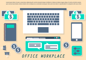Free Office Workplace Vector Illustration - Kostenloses vector #426737