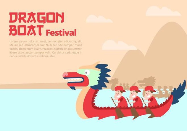 Dragon Boat Festival Background - vector gratuit #427447 