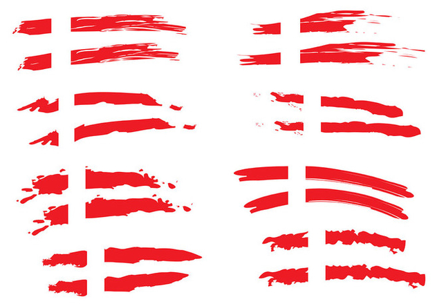 Painted Danish Flag Vectors - vector gratuit #428357 