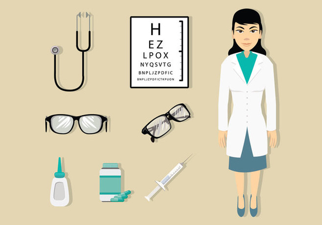 Eye Doctor and Medical Icons - Free vector #429637