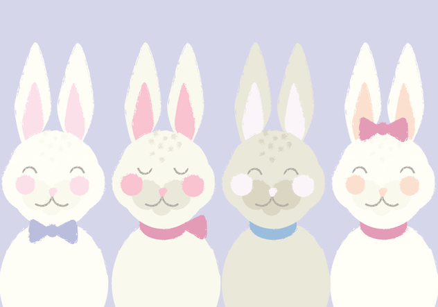 Cute Vector Illustration of Easter Bunnies - Free vector #431047