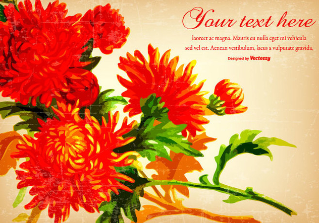 Beautiful Red Vintage Flower Background - Free vector #431197