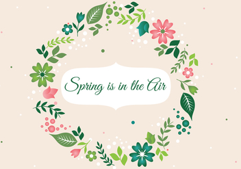 Free Spring Flower Wreath Background - vector gratuit #432057 