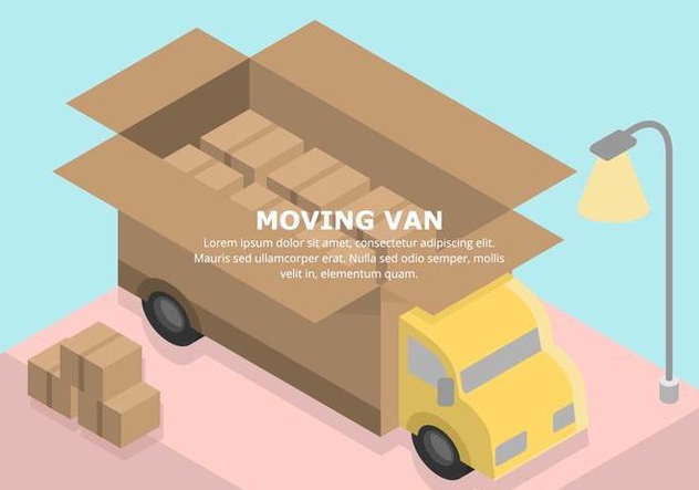 Pastel Moving Van Illustration - Free vector #432127
