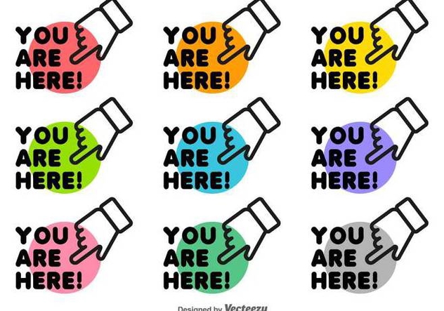 You Are Here Icon Set Vector - vector gratuit #432247 