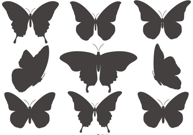 Butterfly Silhouette Shapes Collection - vector #432327 gratis