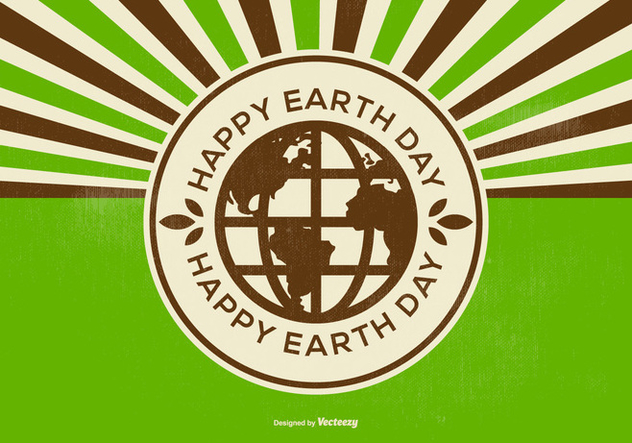 Retro Happy Earth Day Illustration - Kostenloses vector #433367