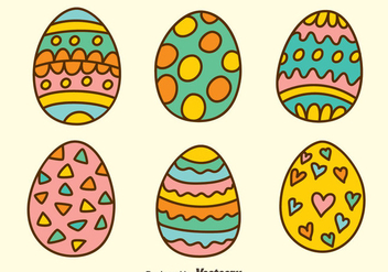 Hand Drawn Easter Eggs Vectors - vector gratuit #433757 