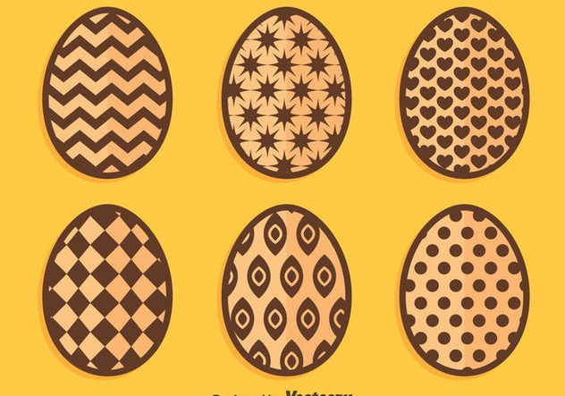 Chocolate Easter Eggs On Orange Vectors - бесплатный vector #433767