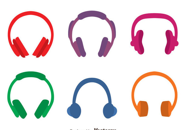Colored Headphone Vectors - Free vector #433827