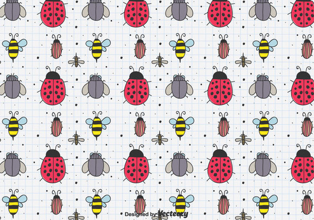 Hand Drawn Insects Pattern - Free vector #433867