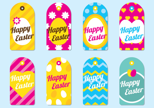 Happy Easter Tag - Free vector #434287
