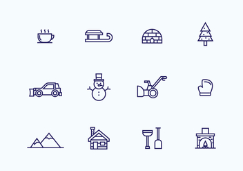 Outlined Winter Icons - бесплатный vector #434907