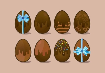 Chocolate Easter Eggs Icon Vector Variants - Free vector #435147