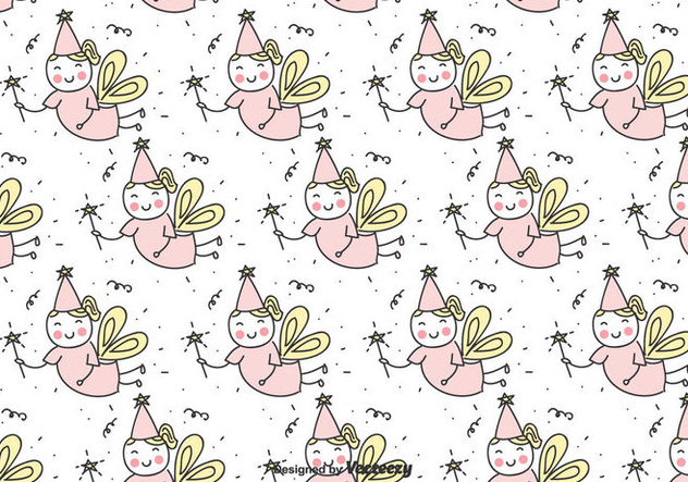 Hand Drawn Fairy Vector Pattern - Free vector #435787