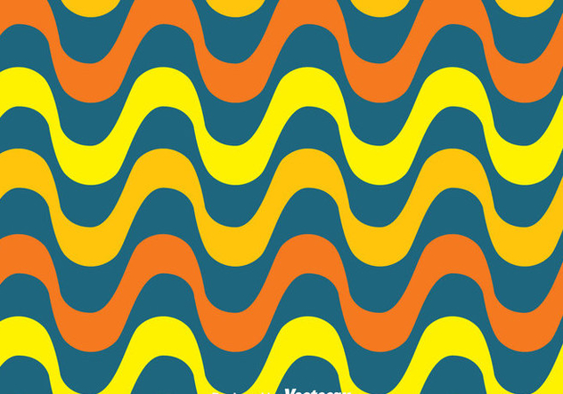 Orange And Yellow Copacabana Wave Pattern Vector - Kostenloses vector #435907