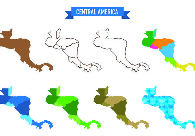 Central America Map Vectors - vector gratuit #436167 