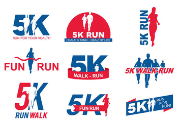 5K Running Logo - Free vector #436967