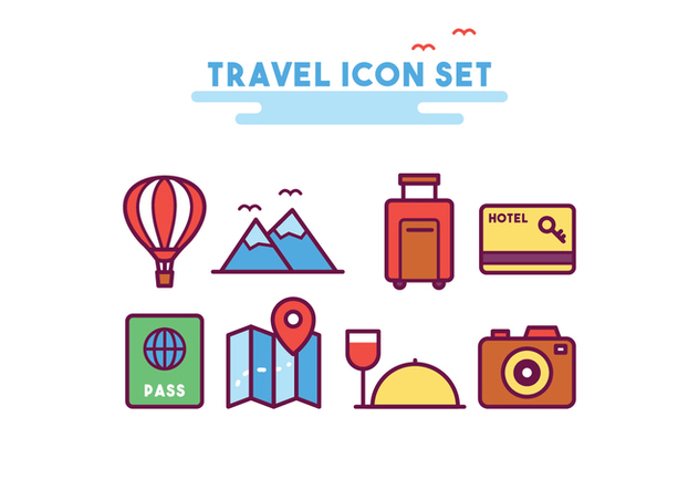 Travel Icon Set - vector gratuit #437917 