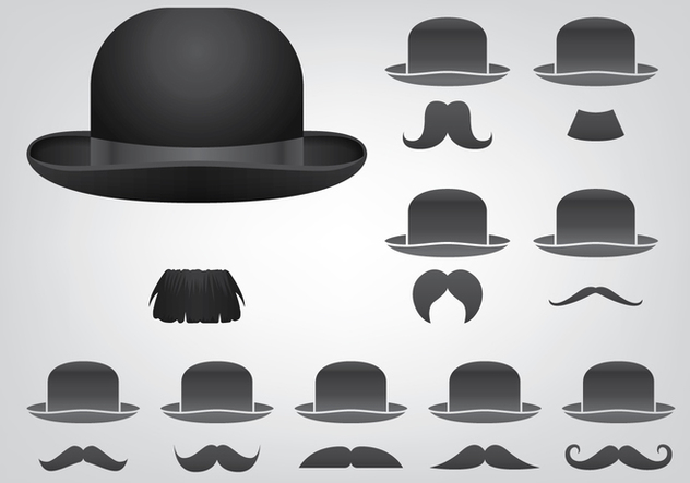 Hat And Mustache Icons - vector #438397 gratis
