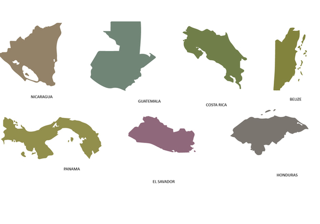 Central America Map - бесплатный vector #438507